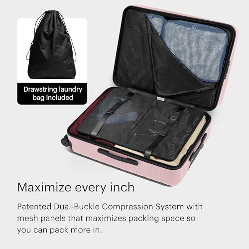 Medium Checked Luggage (Blush Pink)