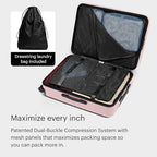 Medium Checked Luggage (Blush Pink)