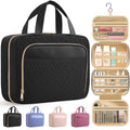 Hanging Travel Toiletry Bag Women Men (Black / Medium)