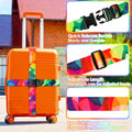 Luggage Straps for Suitcases Adjustable Travel Belt (Colorful geometry)