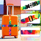 Luggage Straps for Suitcases Adjustable Travel Belt (Colorful geometry)