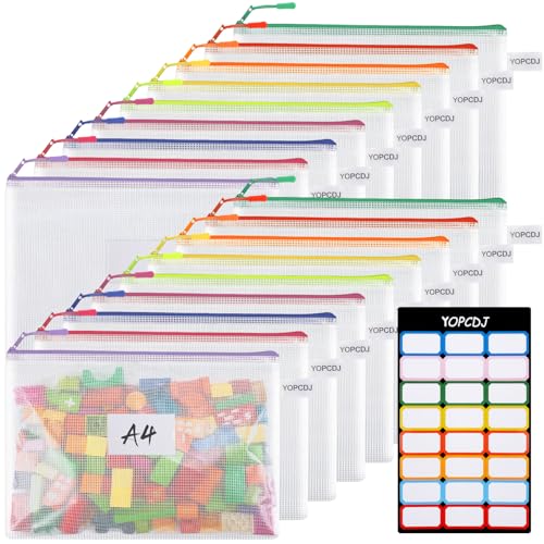 18 Pack A4 Mesh zipper pouch bags