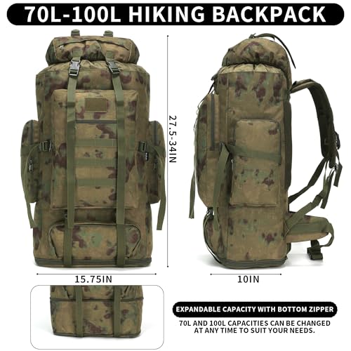 Hiking Backpack for Men 70L (100l-ruin Green)