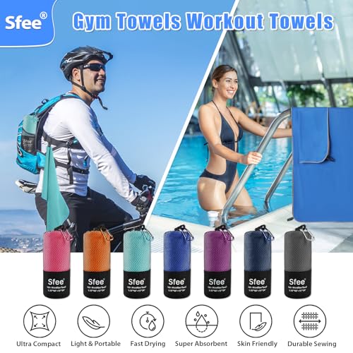 2 Pack Microfiber Travel Towel (L 60"x30"+24"x15" / Mint)