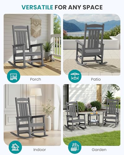 Outdoor Rocking Chair Set of 6 (Dark Gray / 6 Packs)