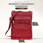 leather Crossbody Purses for Women (X-Large / Wine)