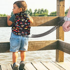 Toddler Backpack Harness with Leash (Black, Black Link)