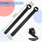 120 x Reusable Cable Ties Black, Adjustable Releasable Hook and Loop Cable - Image 2