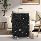 Travelkin Luggage Covers For Suitcase Tsa Approved Suitcase Cover Protector (Air Line BLACK / M)