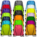 20 Colors Drawstring Backpack Bags Sack Pack Cinch Tote Sport Storage Polyester Bag for Gym Traveling (Multicolor)