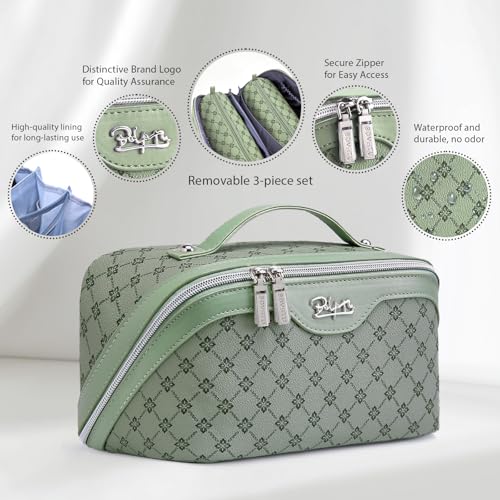 Travel Makeup Bag Cosmetic Bags for Women (A-5-Green)