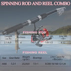 Fishing Rod 6.9ft Telescopic Fishing Rod and Reel Combo with Fishing Pliers and Lip Gripper Fishing Equipment (Red-6.9ft Spinning Combo)