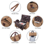 Carry On Garment Bag (Brown-two pockets-Canvas)