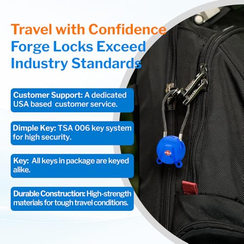 TSA Approved Luggage Locks Ultra (Blue 2 Locks)