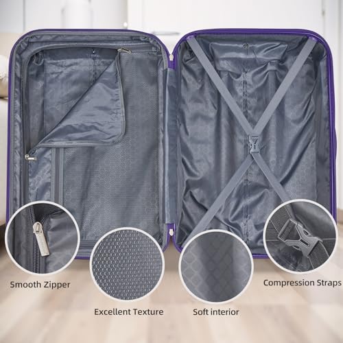 Luggage Sets 4 Piece (Midnight Berry 20-28-Inch / 4 Piece Set (20/28/DB/TB))