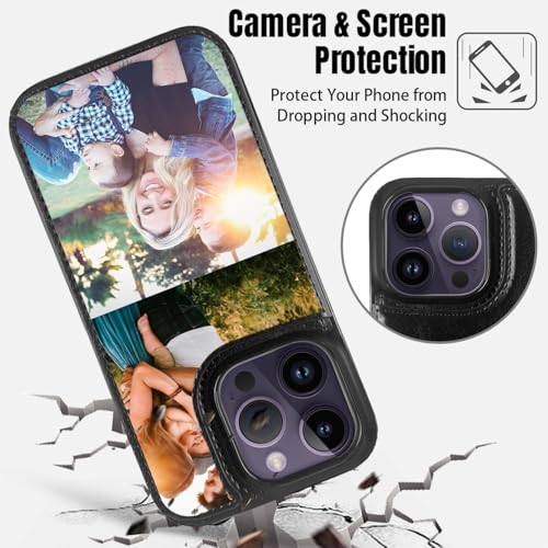 Custom Wallet Phone Case for iPhone 15 Pro (Black-B / iPhone 15 Pro)