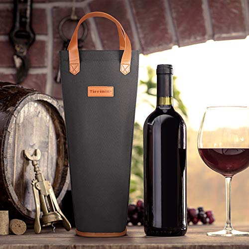 Single Wine Cooler Bag Tote (Black)