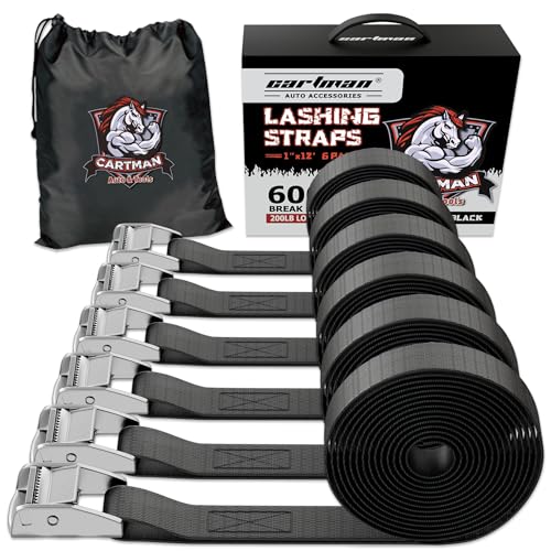 1" x 12 ft Lashing Straps (6 PK / Black)