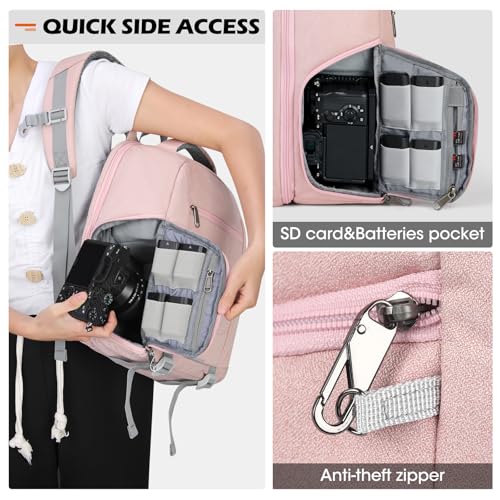 Camera Bag for DSLR SLR Mirrorless Camera (Pink / Medium)