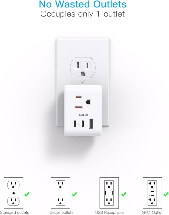 Multi Plug Outlet Extender, Power Strip Non Surge Protector Electric Outlet - Image 6