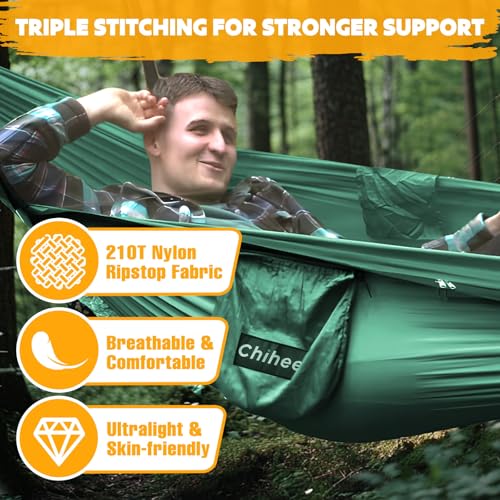 Ultra Light Travel Camping Hammock Pop (Dark Green)