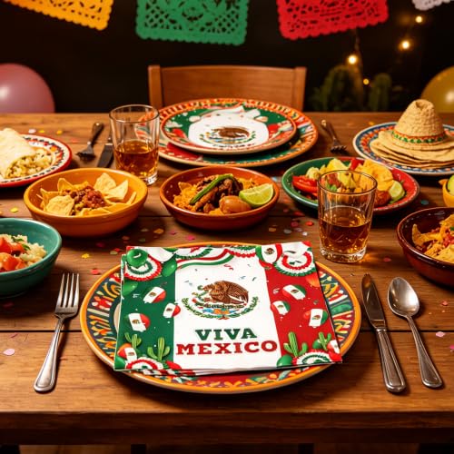 50 Pcs Mexican Independence Day Napkins (Viva Mexico)