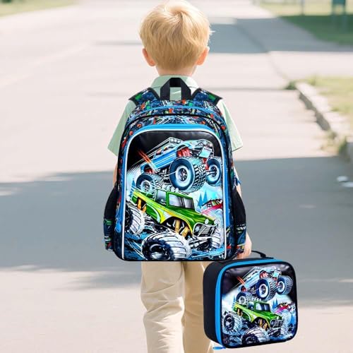 5PCS Kids Luggage Set for Boys (Blue car 5pcs)