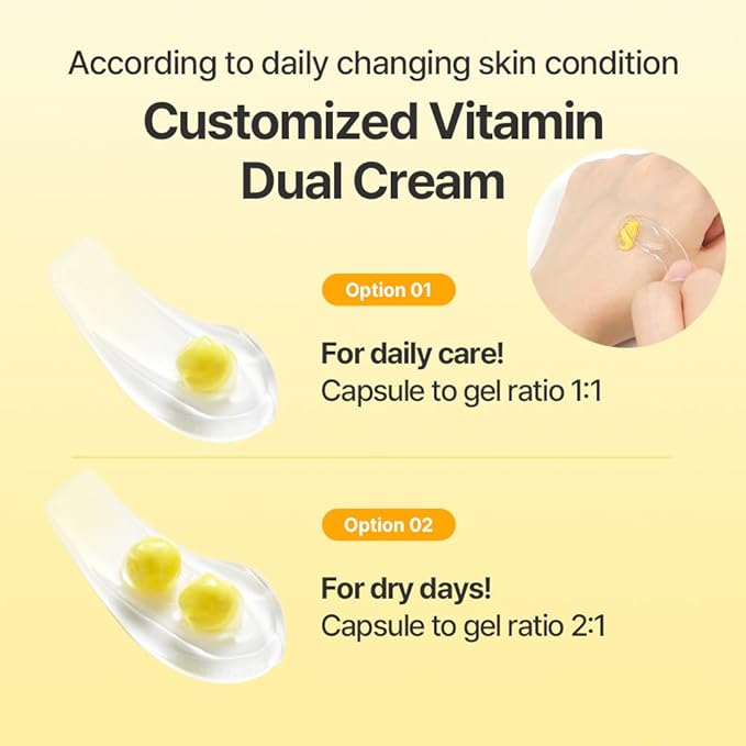 Vita C Capsule Cream - Korean Boba Vitamin C Moisturizer With Brightening Capsules, Lightweight Gel Face Cream For Radiant Skin, 50ml / 1.69 Fl Oz