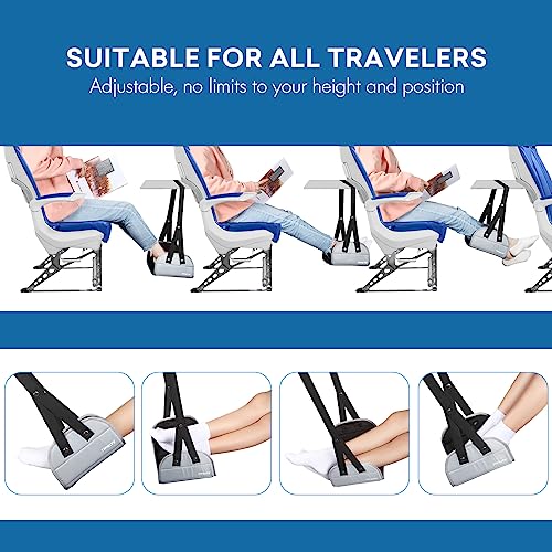 2 Pack Foot Hammock for Plane Travel (2 Pcs Grey)