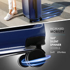 4 Piece Luggage Sets with Spinner Wheels (4 Piece Set (20/24/28) / Navy)
