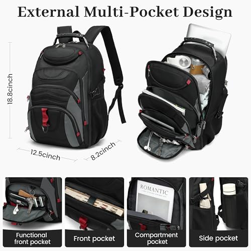 Vacuum Seal Backpack for Travel with Pump (17.3 / Grey Q)
