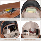 Crossbody Bags for Women Anti Theft Small Sling Handbag with Zipper Lock Vegan Leather RFID Blocking Chest Pure (Black Brown-001)