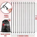 Ultimate Outdoor Bungee Cord Assortment (12 Piece - 72" Double-J Hook)