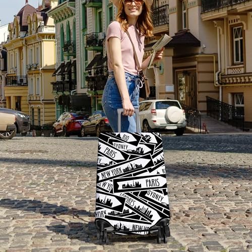 Travel Luggage Cover Suitcase Protector Fits 18 (B-1 / L(25-28in))