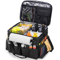 Large Grill Caddy with Lid & Paper Towel Holder & Multi Pockets (Black)