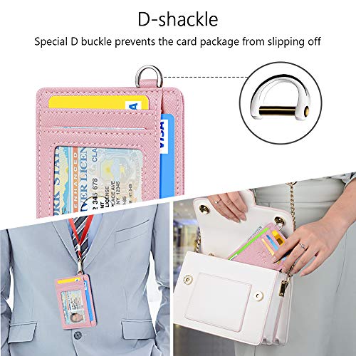 Slim Minimalist Wallet RFID Credit Card Holder for Men (small / Saffiano Pink)