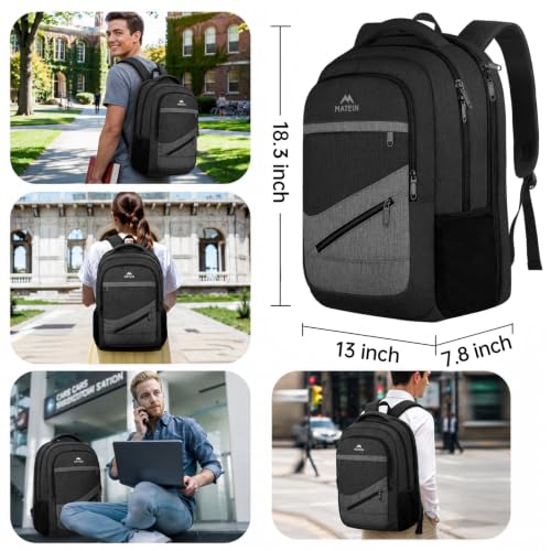 Professional Laptop Backpack for Men (Black Grey / 17 Inch)