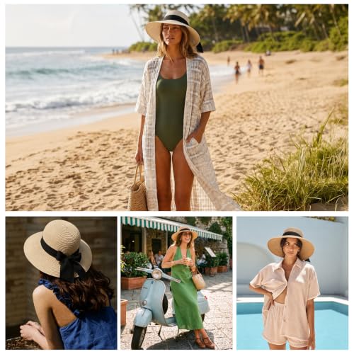 Women's Beach Straw Hat (Medium / Beige)
