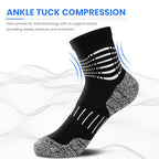 Ankle Compression Socks for Men Athletic Running Socks with Cushioned Support 3 Pairs (X-Large / Zoned Cushion-white(3 Pairs))
