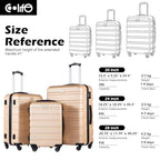 Luggage Set 3 Piece Lightweight Durable Hardshell (Red)