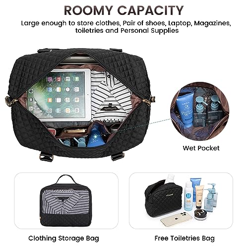 Travel Duffle Bag (Black-b-3pc / Large-3 Pcs)