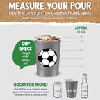 16 oz. Reusable Party Cups (Soccer Gray / 12 Count)