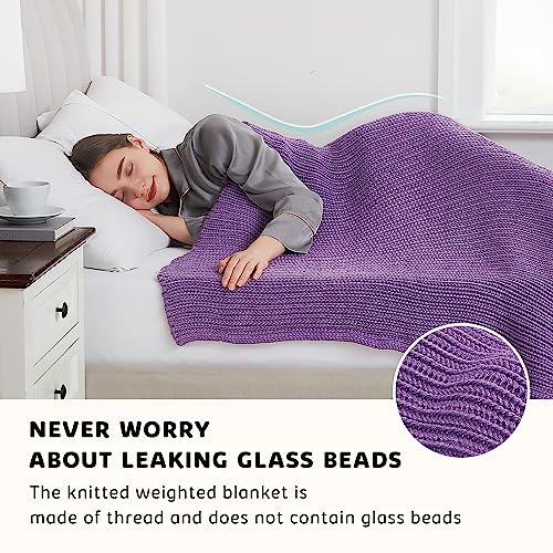 Knitted Weighted Blanket (31-grayish Purple / 48" x 72" | 12lbs)