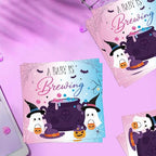 50 Pcs A Baby Is Brewing Gender Reveal Napkins (Ghost)