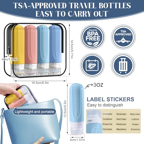 Travel Bottles for Toiletries (COLORFUL)