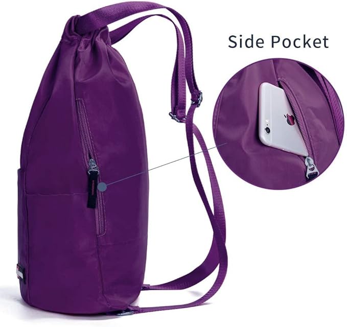 ZOORON Waterproof Drawstring Gym Backpack Bag - Image 3