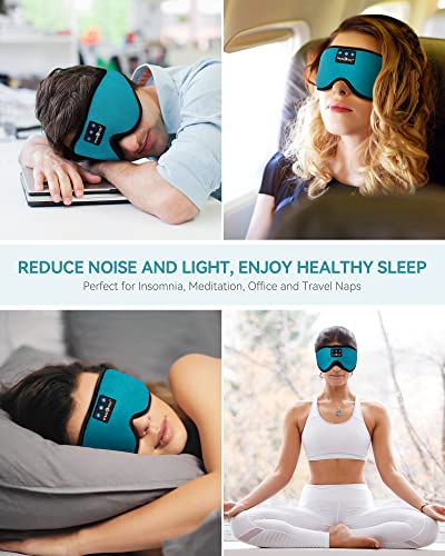 3D Sleep Headphones Bluetooth 5.4 Sleep Mask with HD Speakers (Blue)