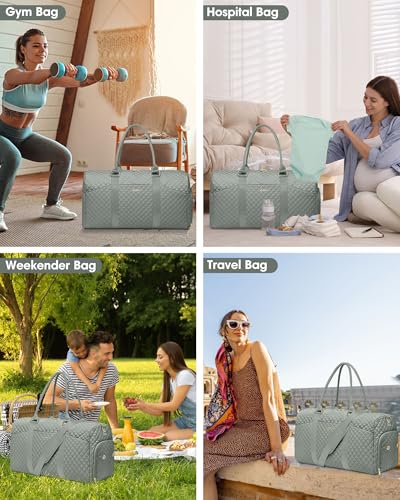Women Weekender Travel Duffle Bag (04-Sage Green / Large)