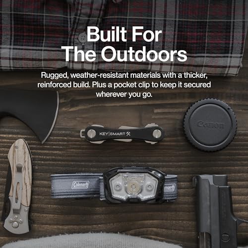 KeySmart Rugged Keychain Multitool Key Holder (Black / 2 Pack)
