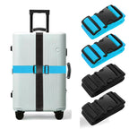 Luggage Straps for Suitcases (Black+Blue / 4Pcs)